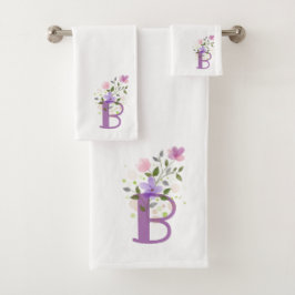 Conjunto de Toalhas de Banho com Letra Inicial B M