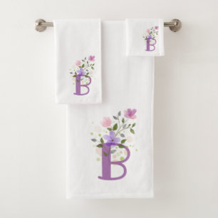 Conjunto de Toalhas de Banho com Letra Inicial B M