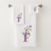 Conjunto de Toalhas de Banho com Letra Inicial F M