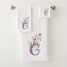 Conjunto de Toalhas de Banho com Letra Inicial G M