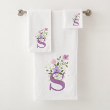 Conjunto de Toalhas de Banho com Letra Inicial S M