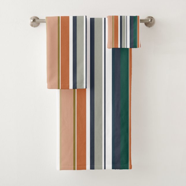 Conjunto de Toalhas de Banho com Listras da Nova T (Insitu)