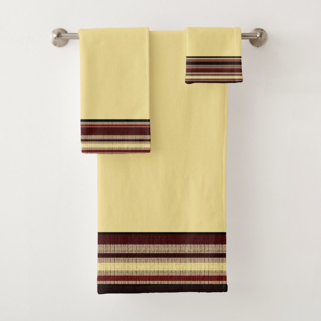 Conjunto de toalhas de banho com listras texturiza (Insitu)