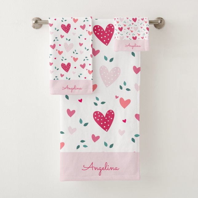Conjunto de Toalhas de Banho com Nome Personalizad (Insitu)