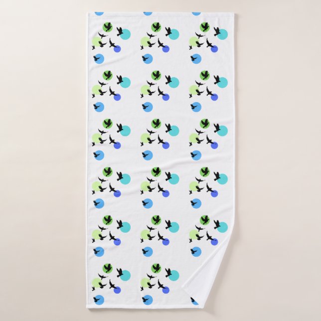 Conjunto de Toalhas de Banho com Padrão de Ave Abs (Toalha de Banho)