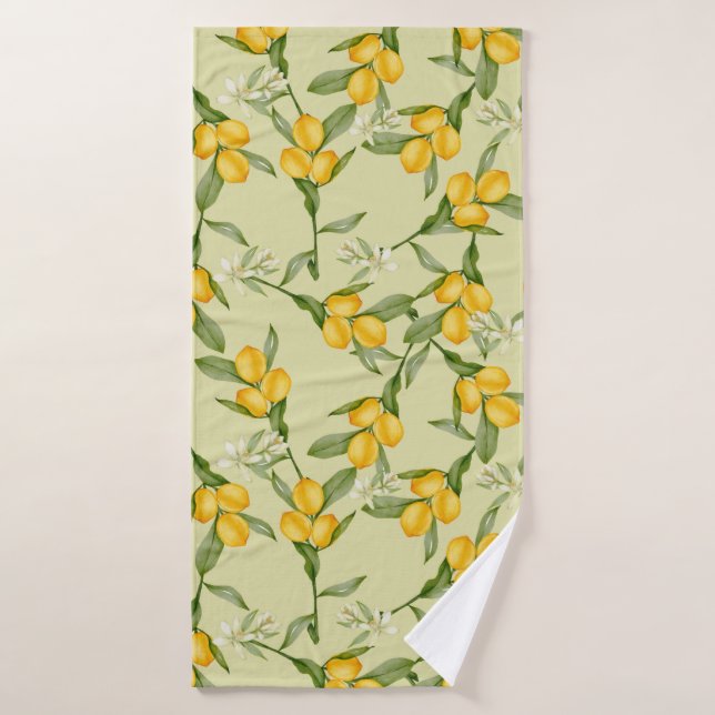 Conjunto de toalhas de banho com padrão de limão (Toalha de Banho)