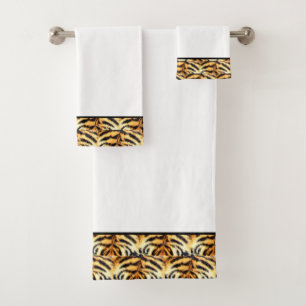 Conjunto de toalhas de banho com padrão de tigre e