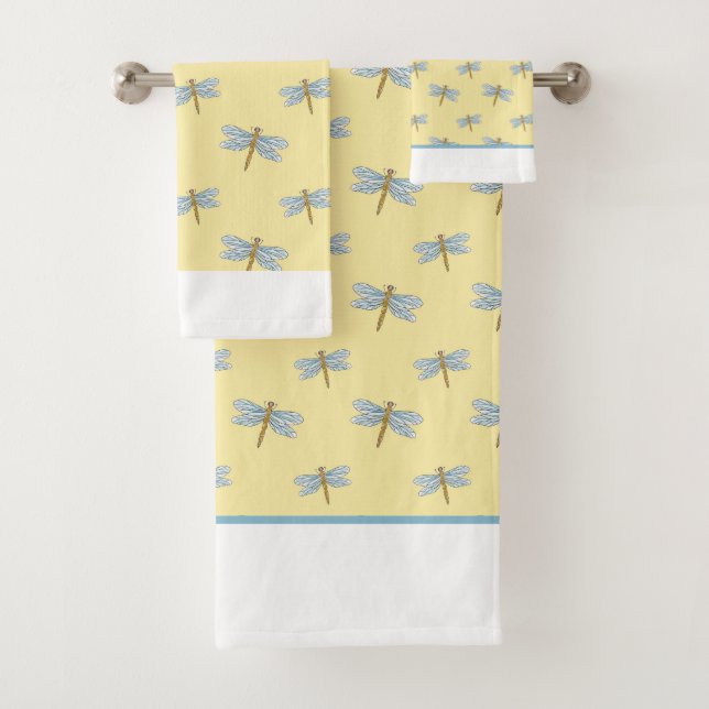 Conjunto de Toalhas de Banho com Padrões de libélu (Insitu)