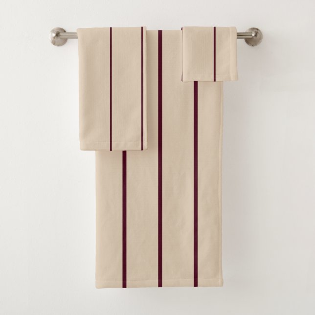 Conjunto de toalhas de banho com risca bege (Insitu)