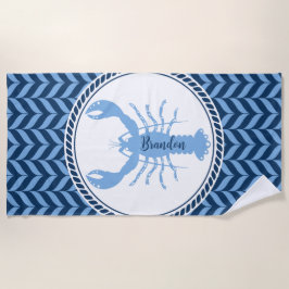 Conjunto de Toalhas de Banho costeiras Lagosta Azu