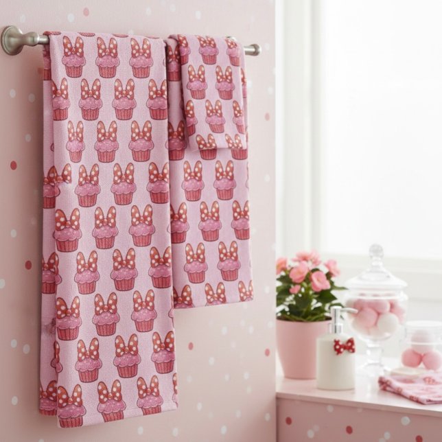 Conjunto de Toalhas de Banho Cupcake (Criador carregado)