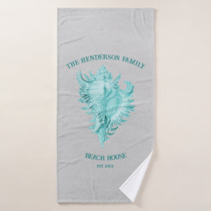 Conjunto de toalhas de banho da Shell Conch Teal