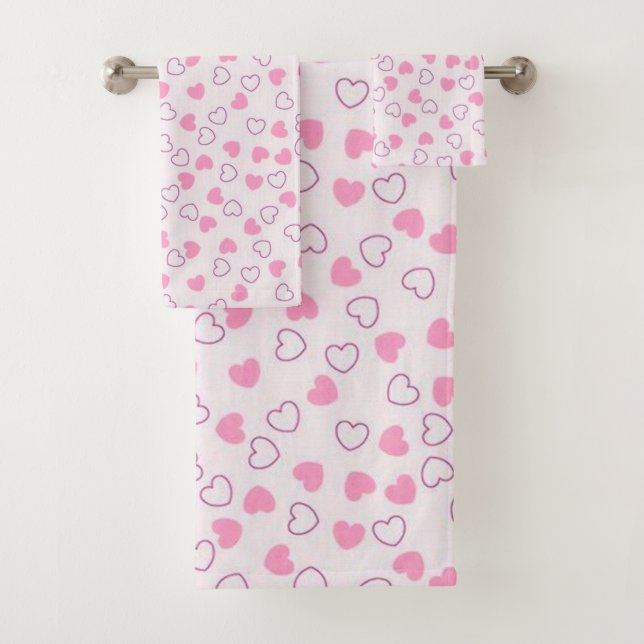 Conjunto de Toalhas de Banho de Amor Coração (Insitu)