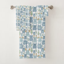 Conjunto de Toalhas de Banho de Animais Selvagens 