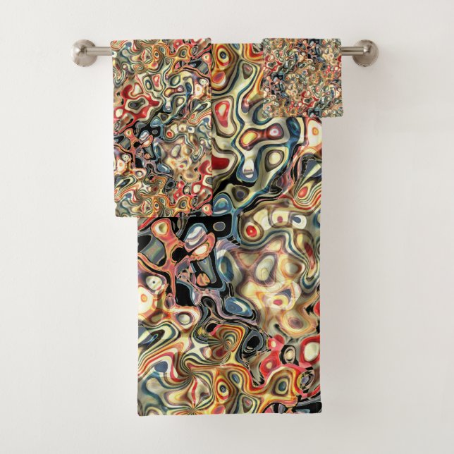Conjunto de Toalhas de Banho de Arte Abstrata (Insitu)