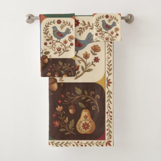Conjunto de Toalhas de Banho de Arte Popular de Ou