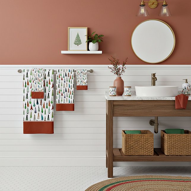 Conjunto de toalhas de banho de árvores de Natal (Criador carregado)