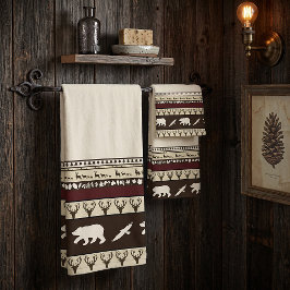 conjunto de toalhas de banho de bosques de outono