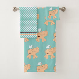 Conjunto de toalhas de banho de elefante bonito
