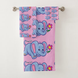 Conjunto de Toalhas de Banho de Elefante Dançante