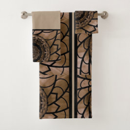 Conjunto de Toalhas de Banho de Flores Abstratas M