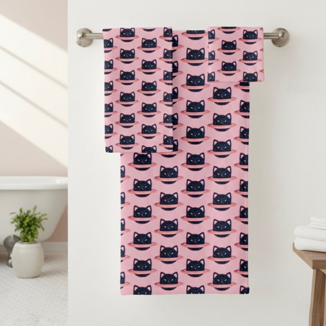 Conjunto de Toalhas de Banho de Gato Planeta (Criador carregado)