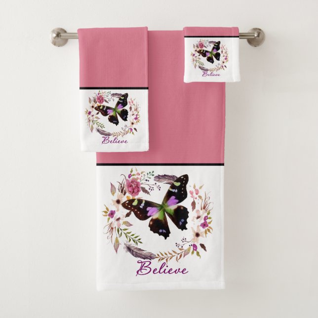 conjunto de toalhas de banho de grinalda floral ac (Insitu)