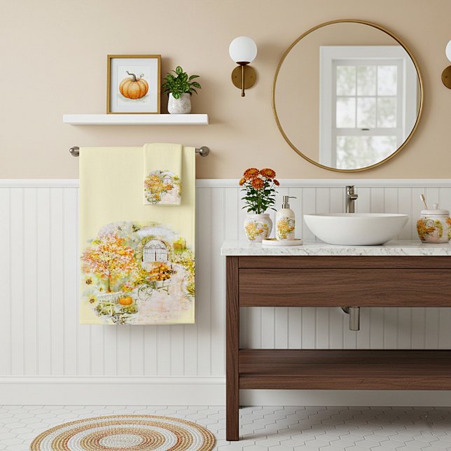 Conjunto de toalhas de banho de jardim do outono (Criador carregado)