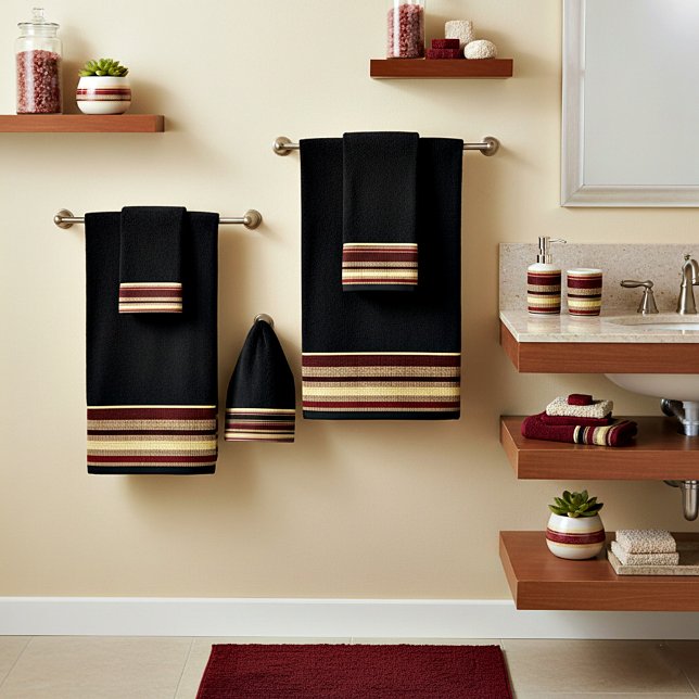 Conjunto de toalhas de banho de listras texturizad (Criador carregado)
