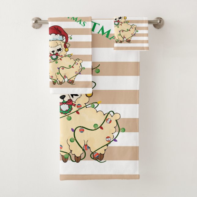 Conjunto de Toalhas de Banho de Llama de Natal (Insitu)