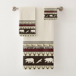 Conjunto de toalhas de banho de madeiras de outono