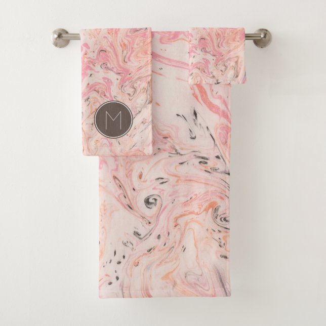 Conjunto de Toalhas de Banho de Mármore Rosa Elega (Insitu)