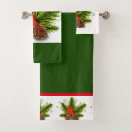 Conjunto de Toalhas de Banho de Natal Verde do Car