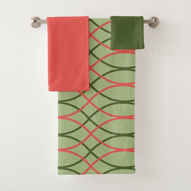 Conjunto de toalhas de banho de ondas verdes (Insitu)