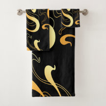 Conjunto de toalhas de banho de padrão amarelo