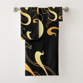 Conjunto de toalhas de banho de padrão amarelo