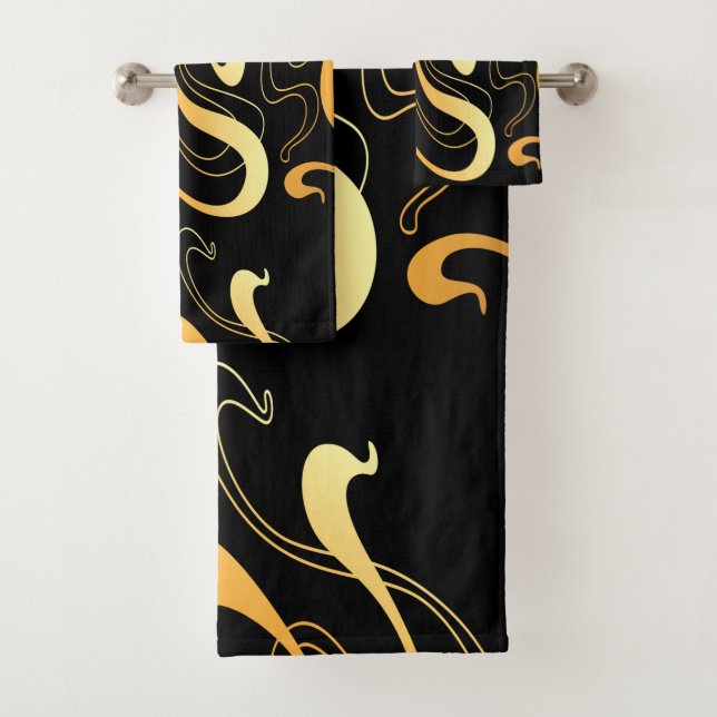 Conjunto de toalhas de banho de padrão amarelo (Insitu)