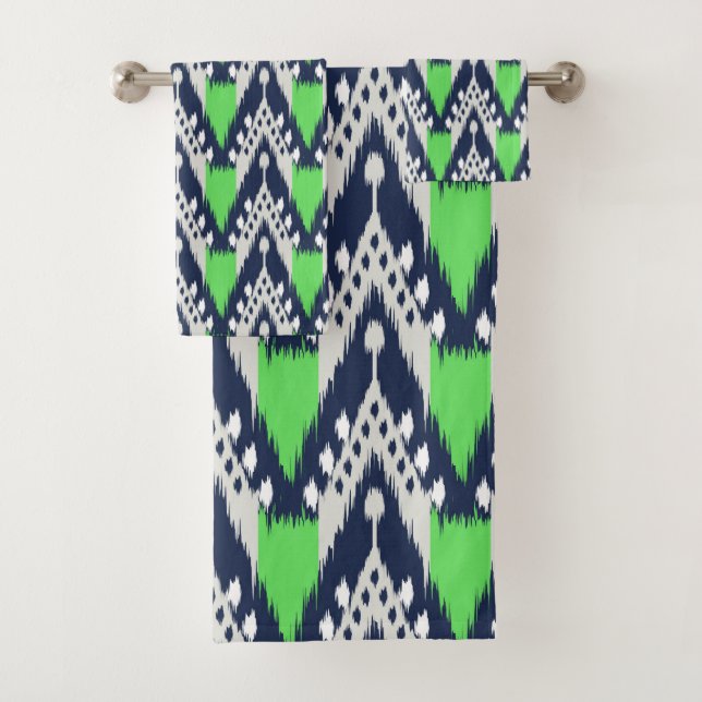 Conjunto De Toalhas De Banho De Padrão Ikat (Insitu)