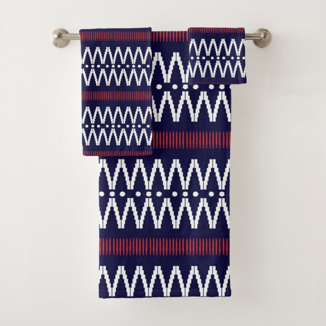 Conjunto De Toalhas De Banho De Padrão Ikat (Insitu)