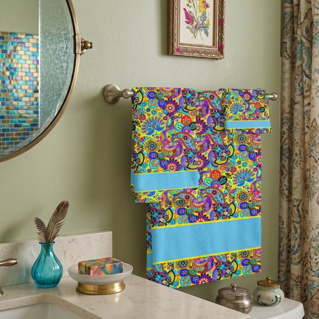 Conjunto de toalhas de banho de paisley floral bri (Criador carregado)