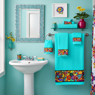 Conjunto de toalhas de banho de paisley floral bri
