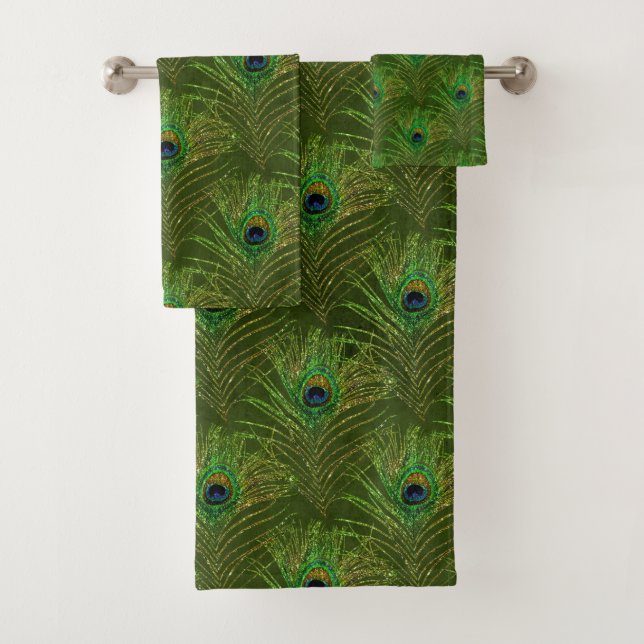 Conjunto de Toalhas de Banho de Penas de Pavão (Insitu)