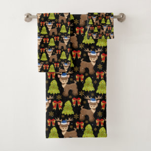 Conjunto de toalhas de banho de rena