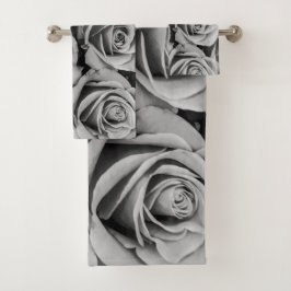 Conjunto de toalhas de banho de Rosas monocromátic