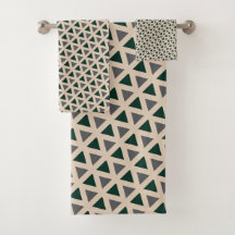 Conjunto de Toalhas de Banho de Triângulo Geométri