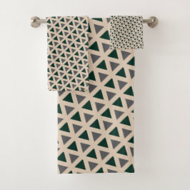 Conjunto de Toalhas de Banho de Triângulo Geométri