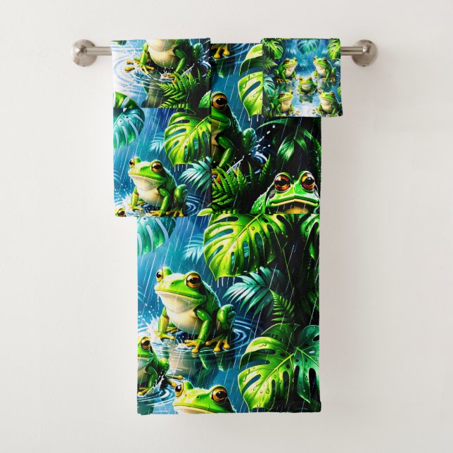 Conjunto de Toalhas de Banho Divertidas de Rãs (Insitu)