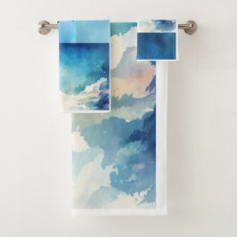 Conjunto de toalhas de banho do kit azul-céu