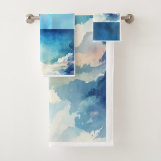 Conjunto de toalhas de banho do kit azul-céu