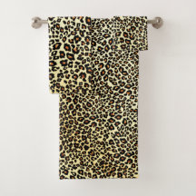 Conjunto de Toalhas de Banho Estampa Leopardo